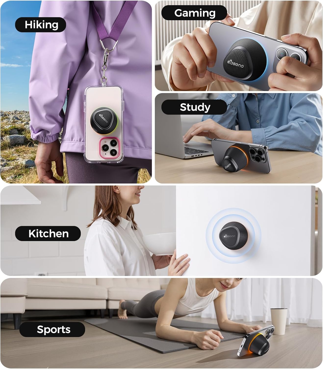 dbsono 2 1 IPX5 9 Portable Speaker Phone Stand Gifts:Birthday Graduation Mini Gifts for Him Her, in Magnetic Bluetooth