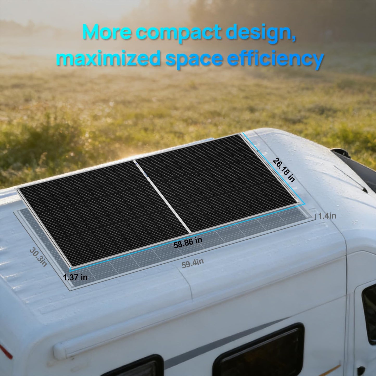 ECO-WORTHY N-Type 18BB Bifacial Solar Panels, 2PCS 195W 12 Volt Monocrystalline Solar Panel with 25% High Conversion Efficiency, Ideal for RV, Boat, Roof, Farm,Home & Off-Grid Applications