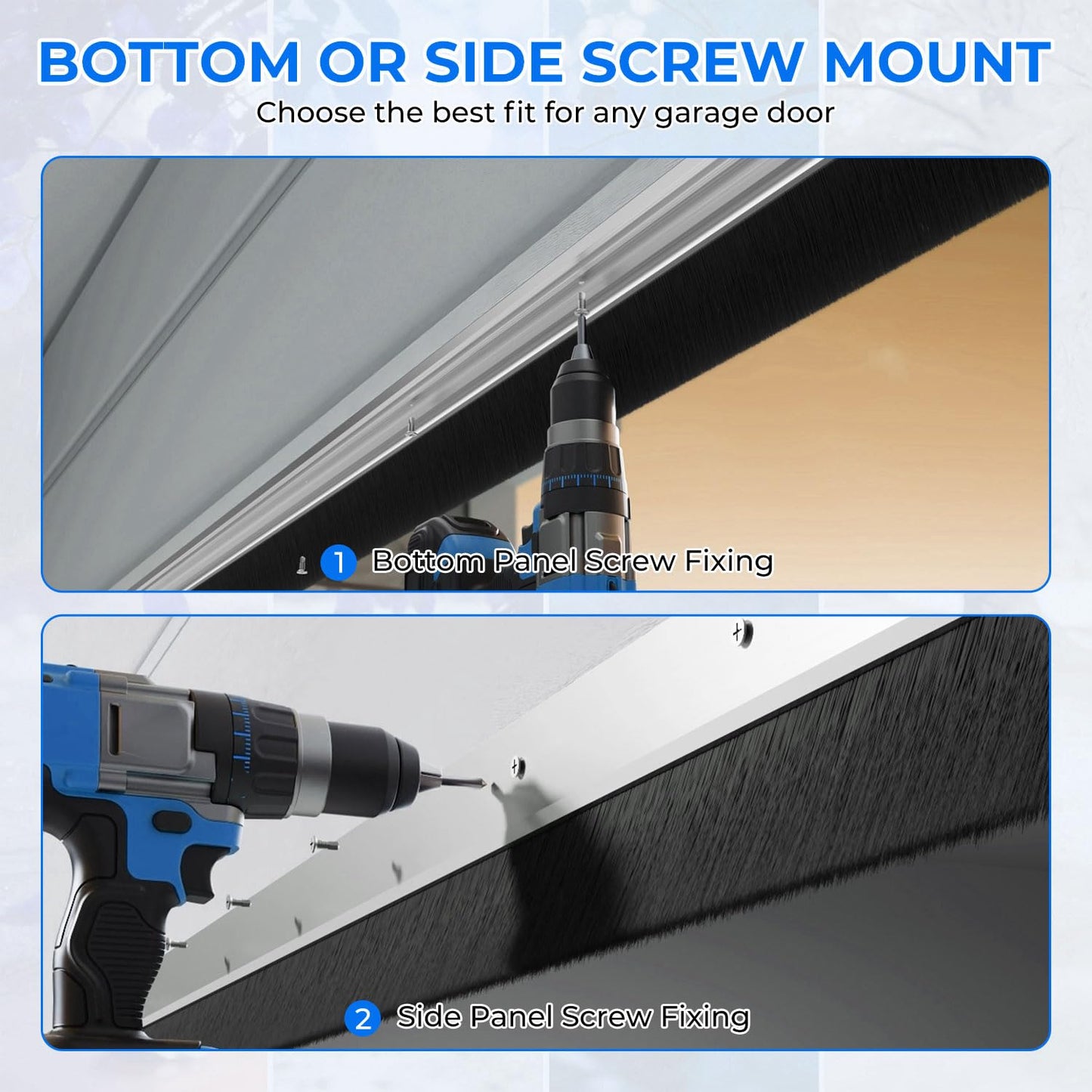 BEAMNOVA 10Ft Universal Garage Door Bottom Seals Weatherproof Garage Door Seals Bottom Rubber with Brush and Aluminum Track Garage Door Seal Retainer U Shape+O Ring Bottom of Garage Door Rubber Seal