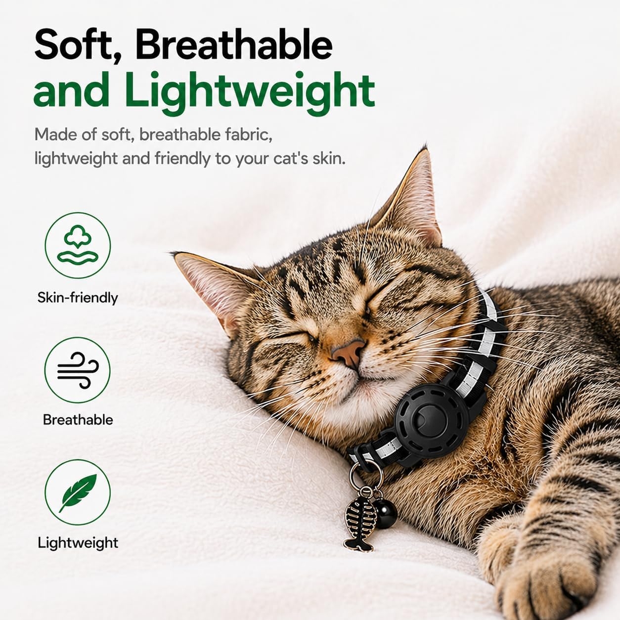 JNLIK GPS Collar for Cats (Android Only) Smart tag,Pet Tracker,Waterproof Compatible with Google Find My,No Monthly