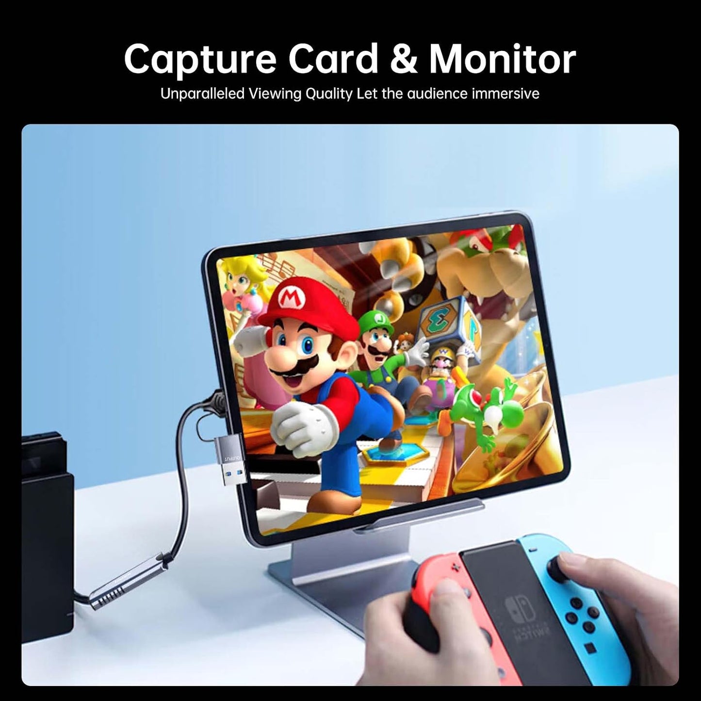 biaze 4K 1080P 30FPS PS5, Video Capture Card, HDMI to USB/USB C Capture Card Video Capture Device for Streaming Game