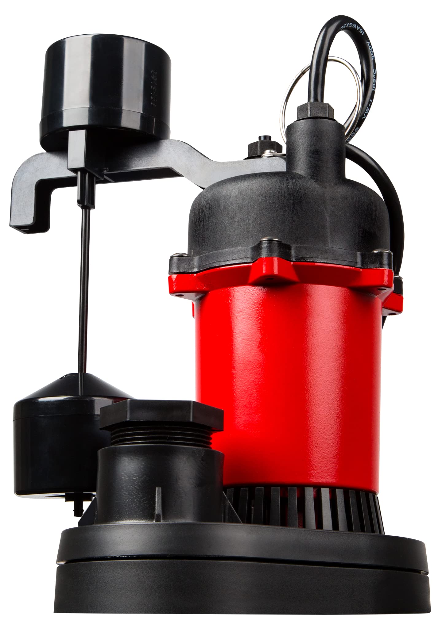 Red Lion RL-SP33V 115-Volt, 1/3 HP, 3200 GPH Aluminum and Thermoplastic Sump Pump with Vertical Switch and 8-Ft. Cord, Red, 14942741