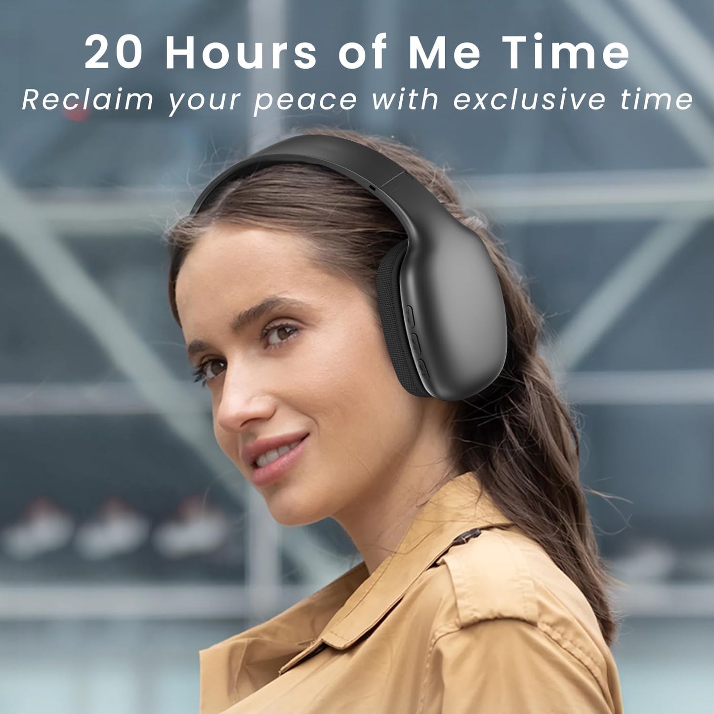 CIRICO BaseTone 5.3, 20H Wireless Over-Ear Headphones, Bluetooth Playtime, Deep Bass, Foldable Lightweight Design
