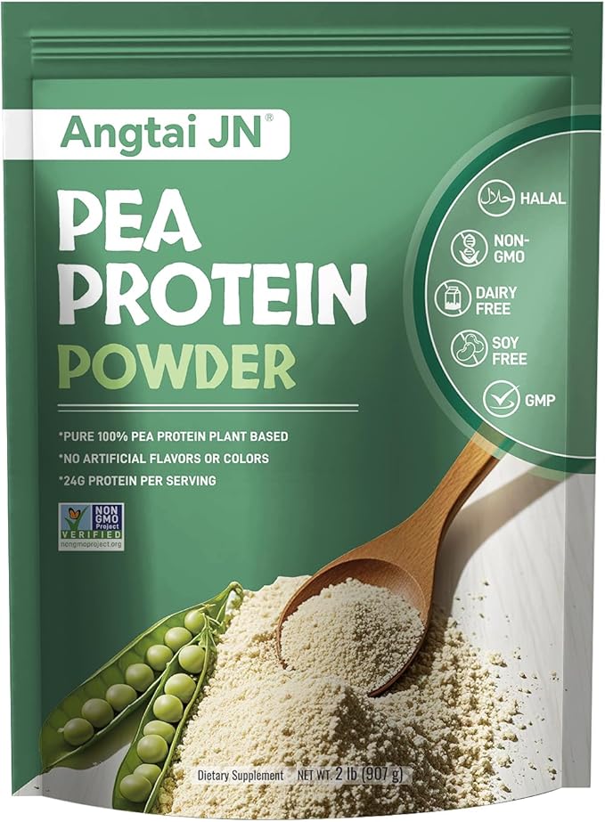Pea Protein Powder, 24g of Plant-Based Protein, Unflavored, Vegan, Gluten-Free, Non-GMO, No Added Sugar, Easily Digested Isolate Form, 2 lb (30 Servings), Ideal for Vegetarians, Fitness