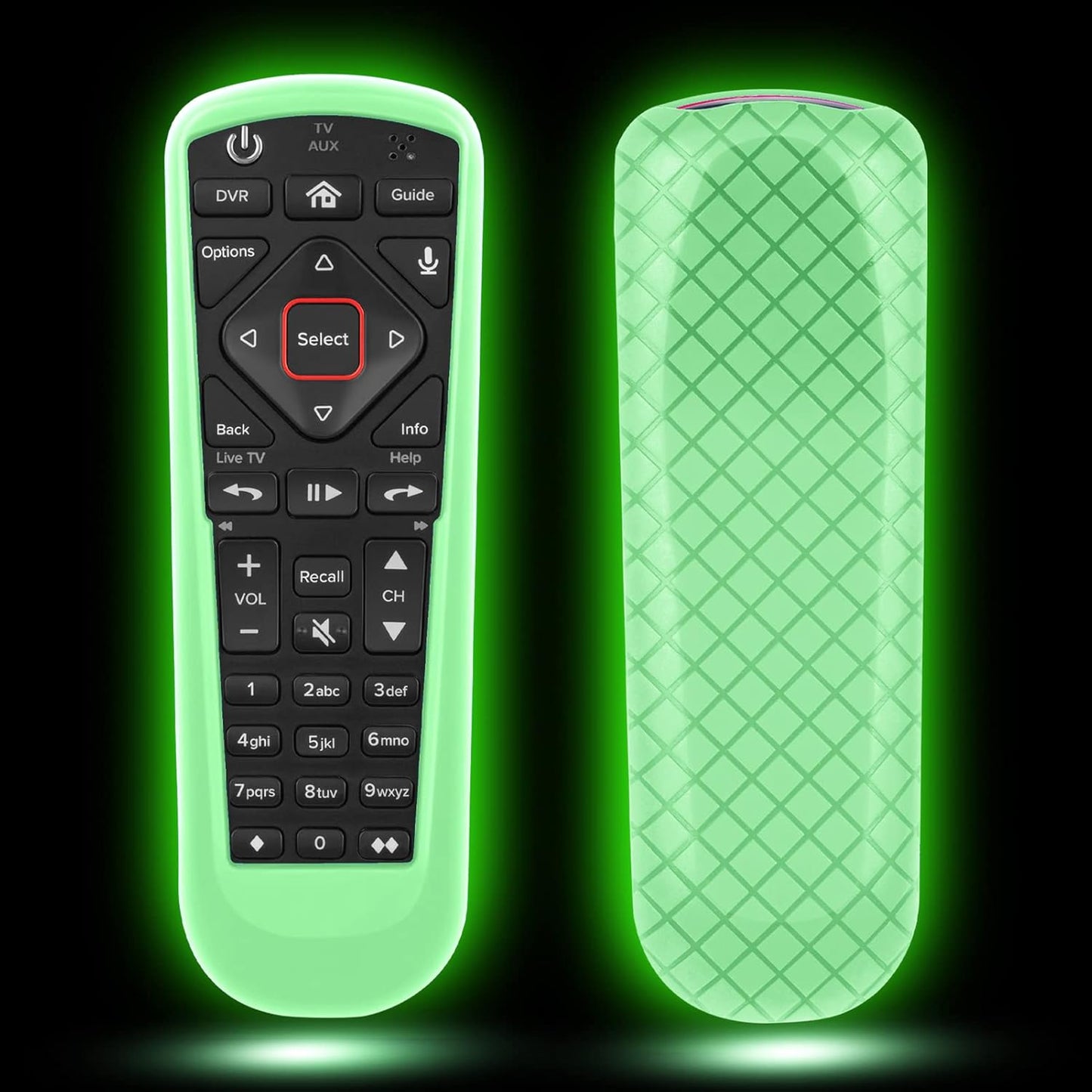 Silicloak 52.0/54.0, Cover for Dish Network Remote Control Silicone TV Remote Case Skin Sleeve Glow in The Dark Green
