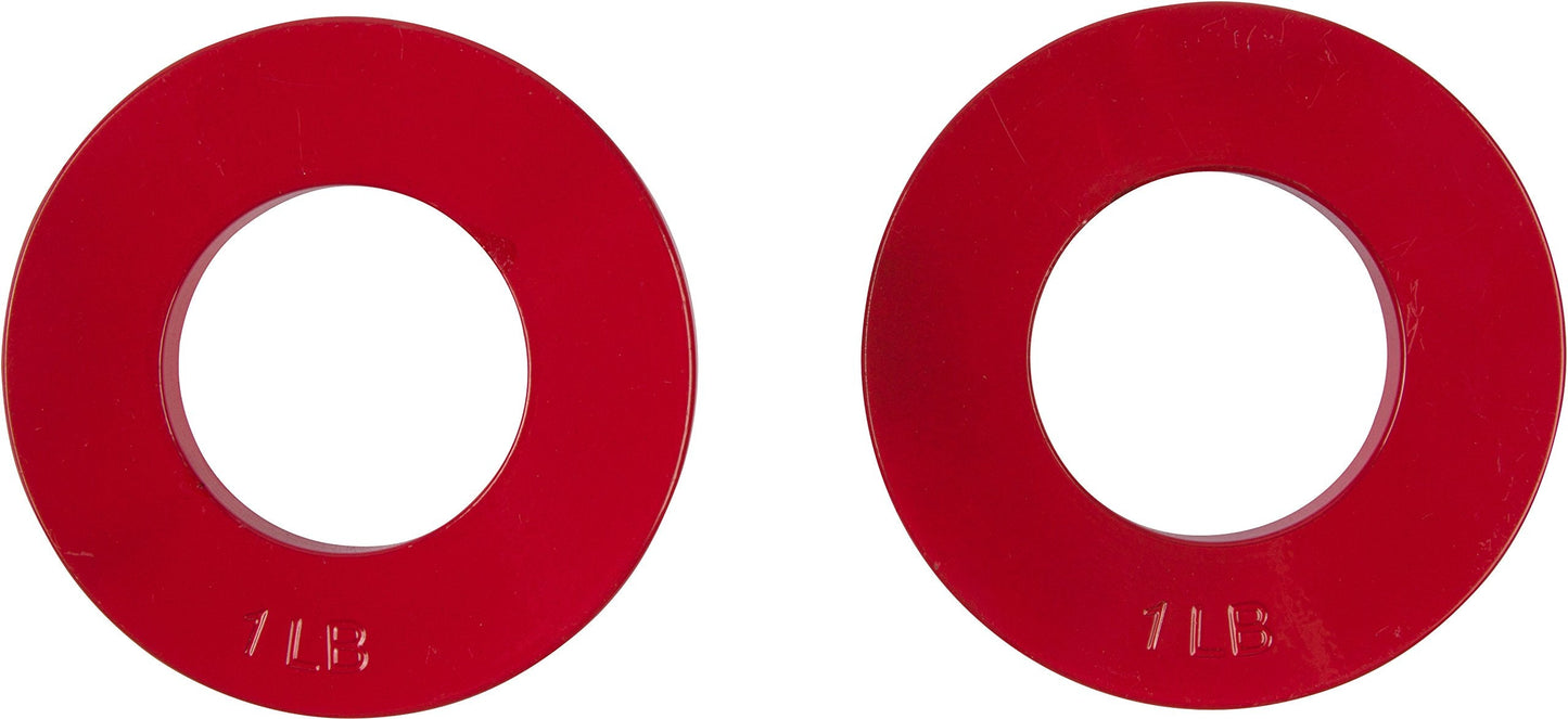 Fractional Weight Plates - 2 Each of 1/4, 1/2, 3/4, 1 lb. Total Set of 8 by Trademark Innovations (Grey, Blue, Green, & Red)