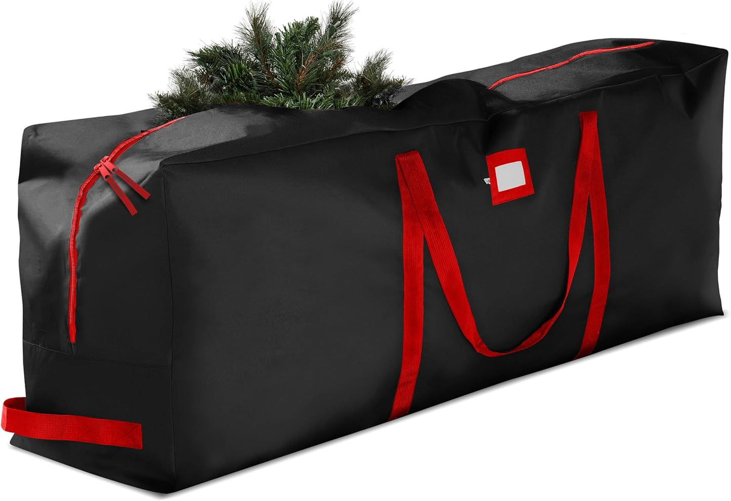 ZOBER Christmas Tree Storage Bag | 600D Oxford Fabric - Waterproof & Tear-Proof for 7.5 Ft Trees - Durable Handles & Card Slot - Black