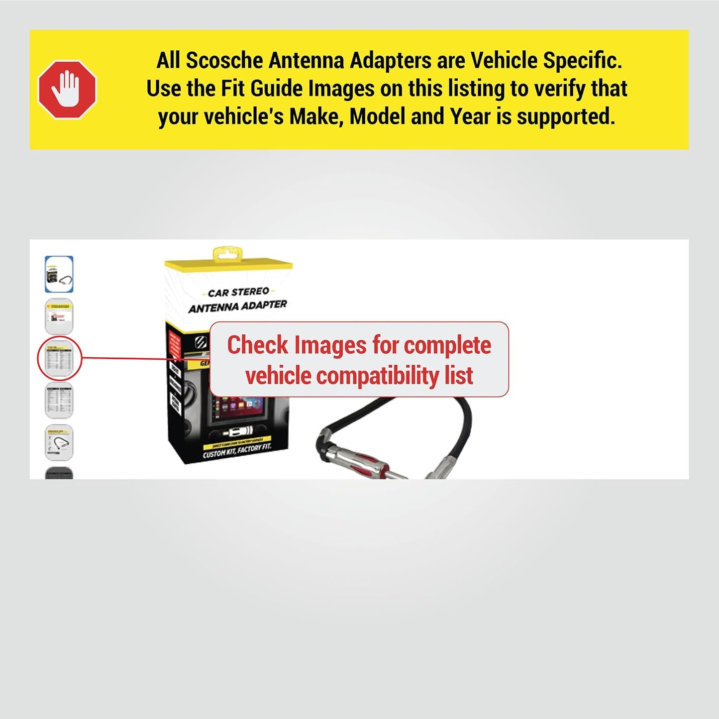 Scosche MDA1B 1985-2013 Micro/Delco Antenna Adapter for Aftermarket Car Stereo Compatible with Select GM and Import