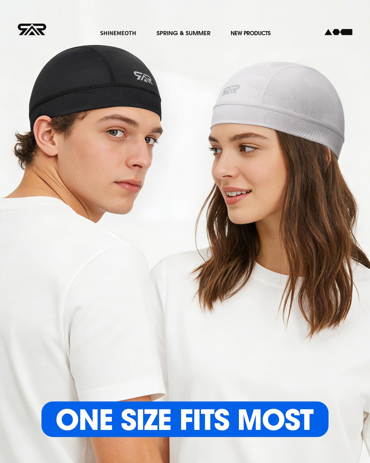 THINDUST 3Pcs Camo Breathable Mesh Skull Cap Cooling Moisture‑Wicking Motorcycle Cycling Helmet Liner Hard Hat for Men Women