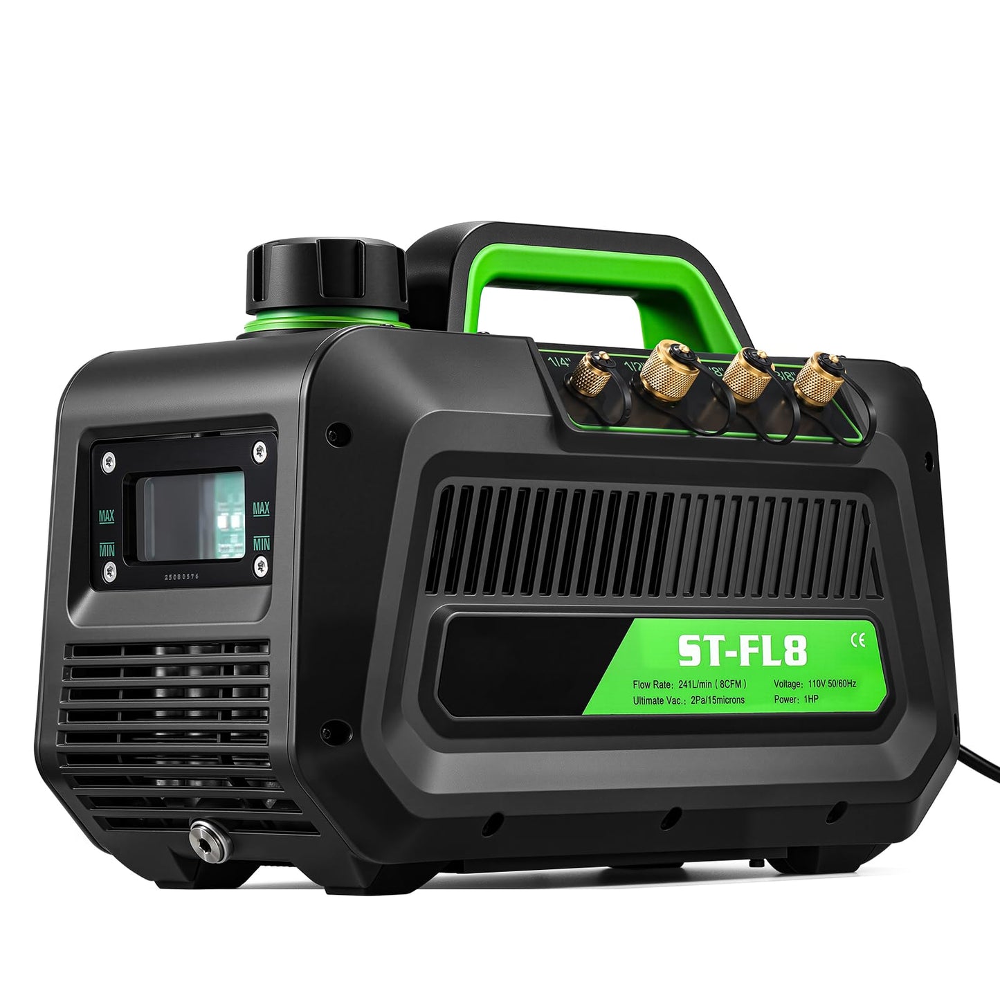 Antstone Dual Stage HVAC Vacuum Pump 1 HP 8CFM Rotary Vane Air Vacuum Pump 2 Pa 15 Micron Smart Oil Change System for HVAC Air Conditioning Refrigeration Maintenance A2L R32 R22 Compatible