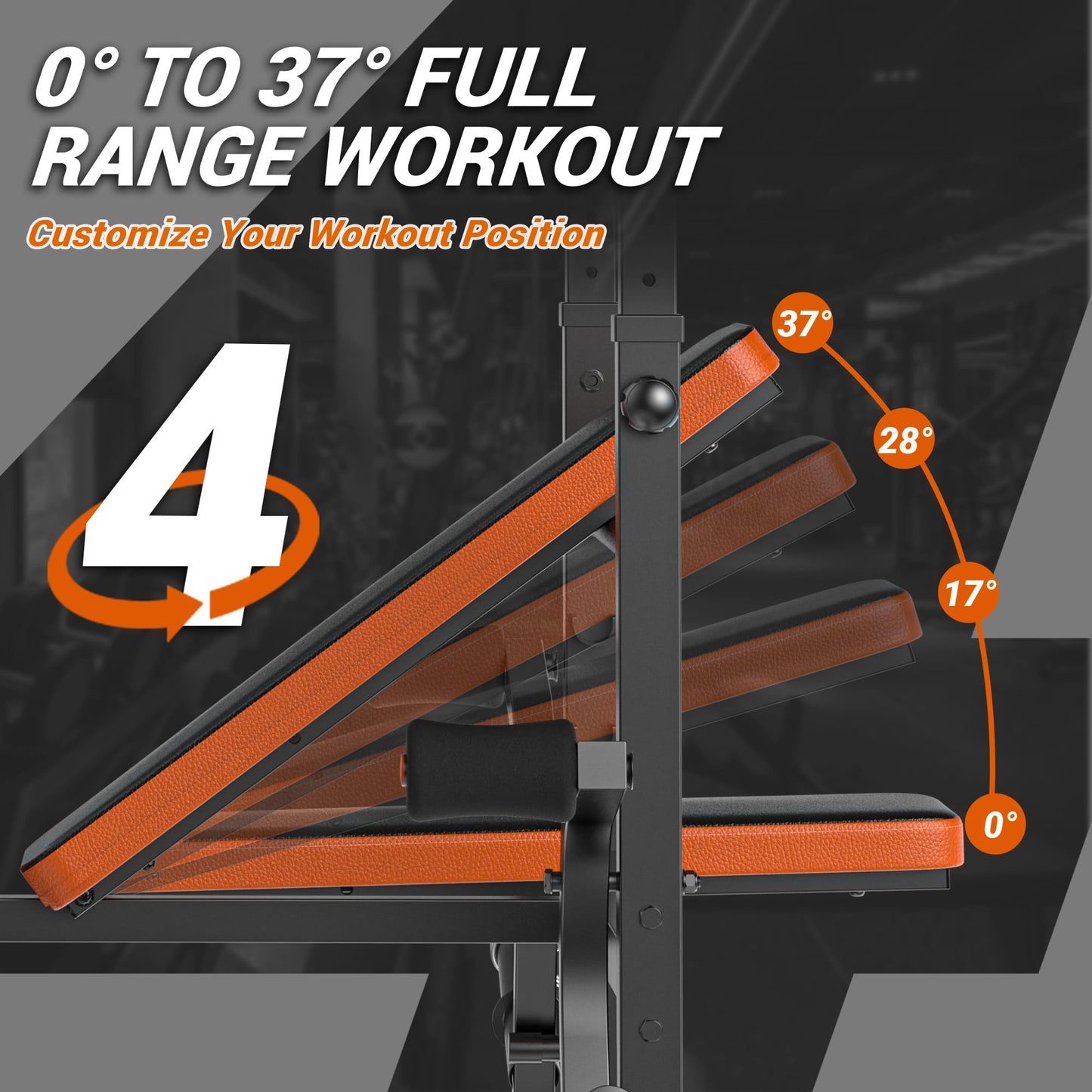 XDDIAS Olympic Weight Bench with Adjustable Workout Bench, Leg Extension, Squat Rack, Preacher Curl Pad, Butterfly Arms, 770 lbs Capacity