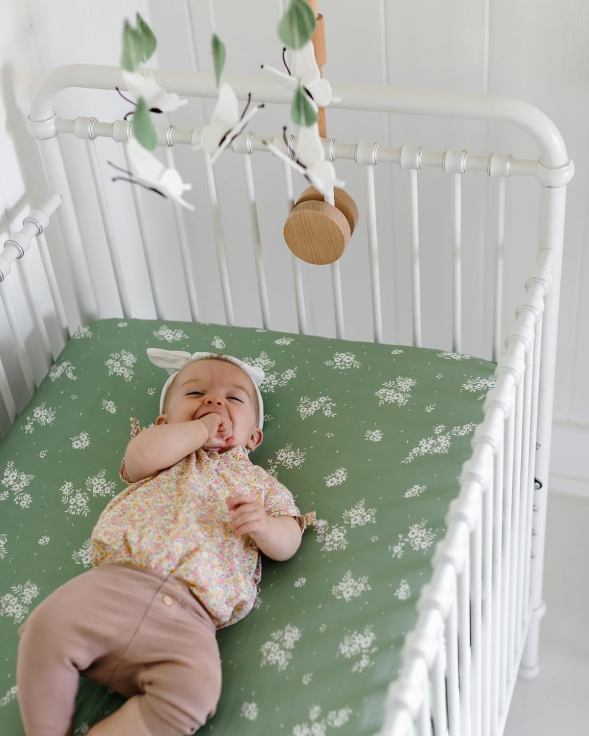Skiennix Fitted Baby Crib Sheets - Buttery Soft Organic Cotton Blend - 2 Pack in Butterfly Garden Design