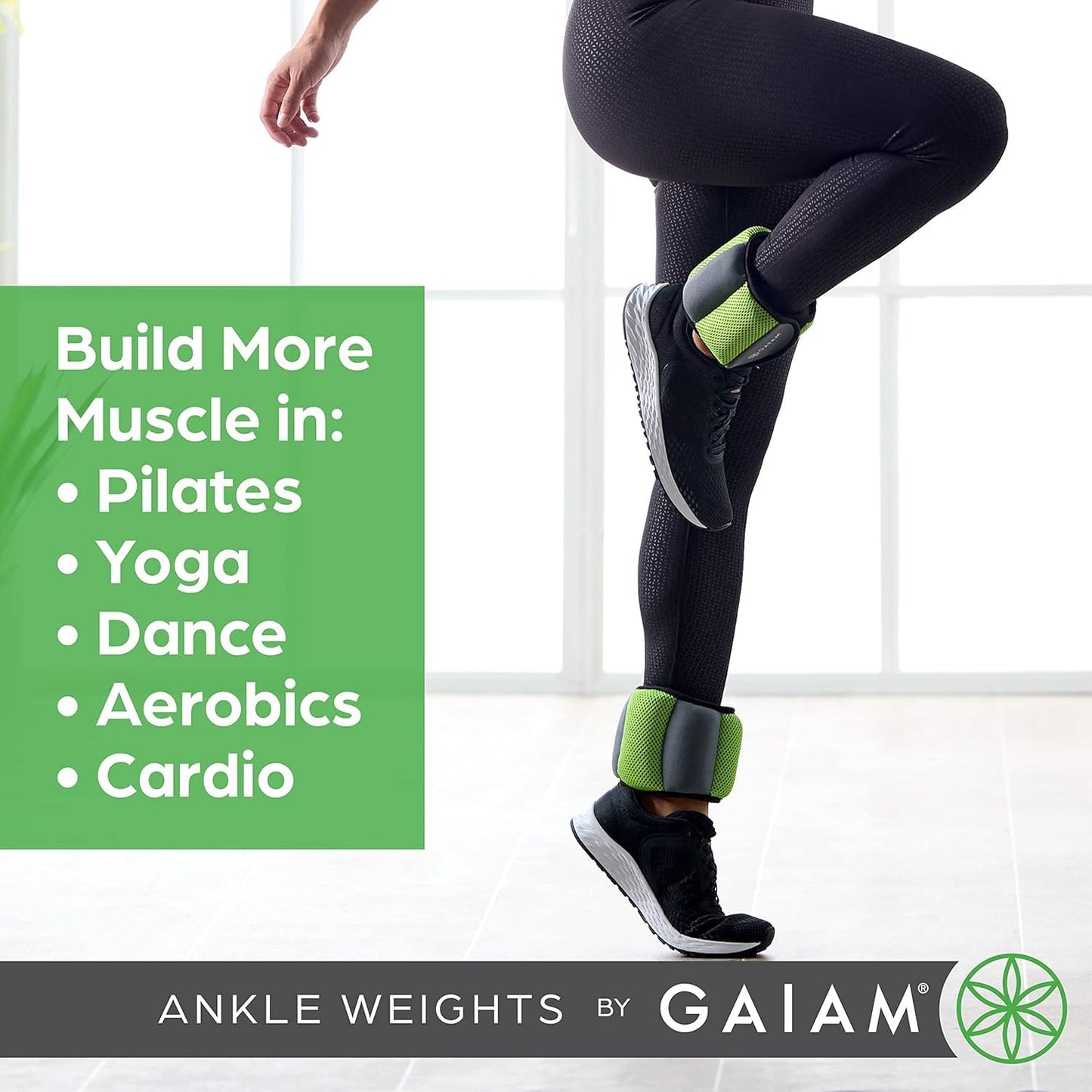 Gaiam Wrist and Ankle Weights, Wearable Bracelet to Strengthen, Tone & Sculpt, Adjustable Ankle Weights for Women & Men for Yoga, Dance, Pilates, Barre, Cardio, Home & Gym Use - 2LB PAIR - RETRO BLUE
