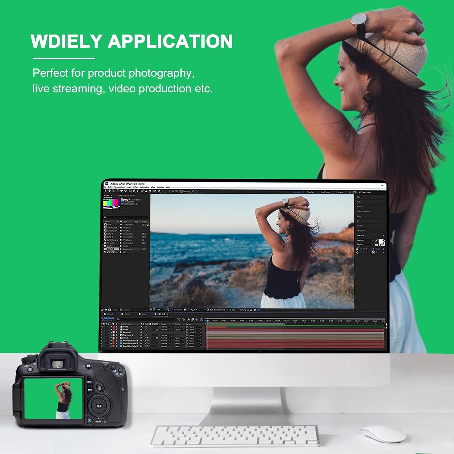 Aimosen 10x10FT Green Screen Backdrop for Photography, Large Background for Zoom Meetings, High Density Polyester