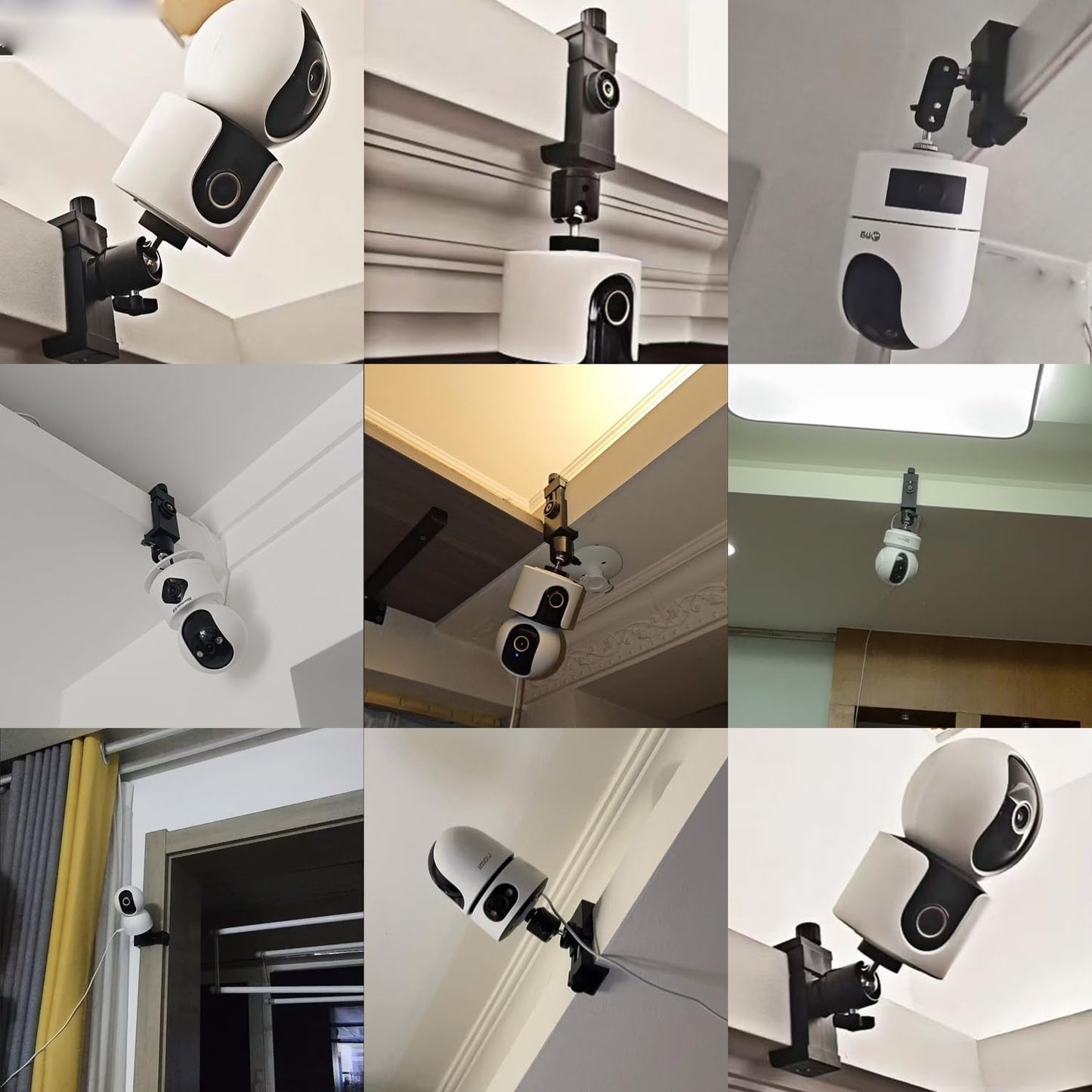 ThtRht 1/4'' Indoor Security Camera Ceiling Wood Beam Mount Stand with Clips Interior Door Frame Clasp Bracket Thread