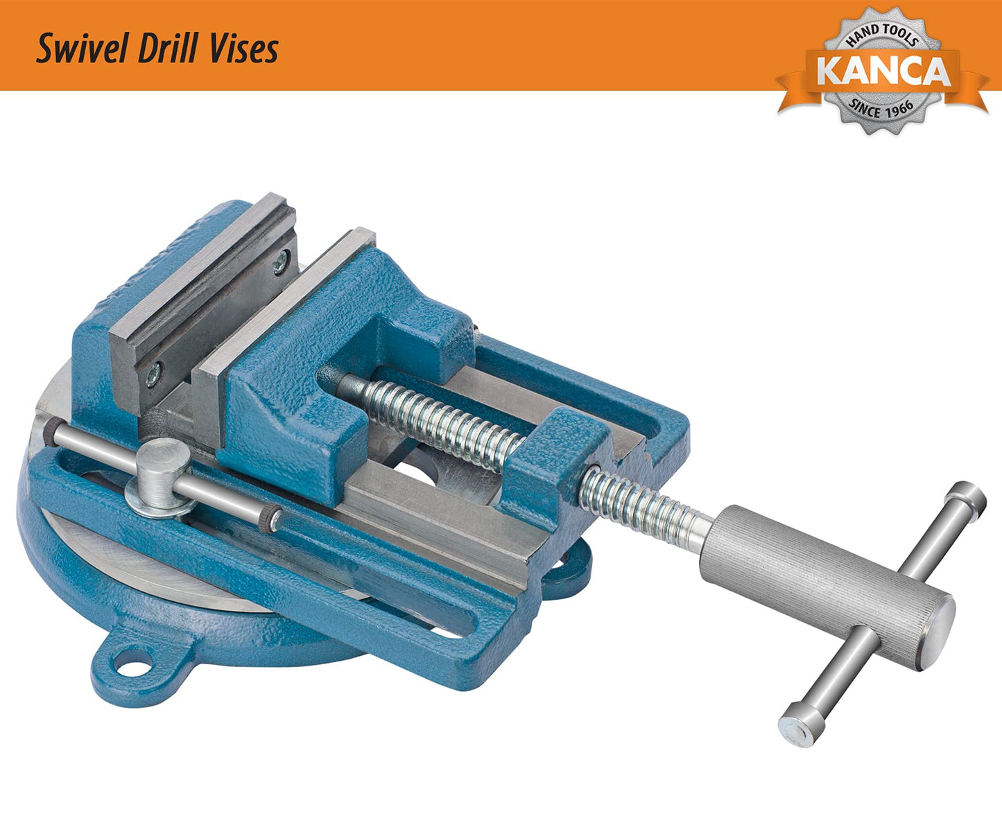 KANCA- SDRL-100, Swivel Drill Press Vise With 360° Swivel Base, 4 INCH,Preferred by Craftsman and Machinist for Drilling,Reaming Tapping Operations, Home Improvement,Woodworking, Blue Colour