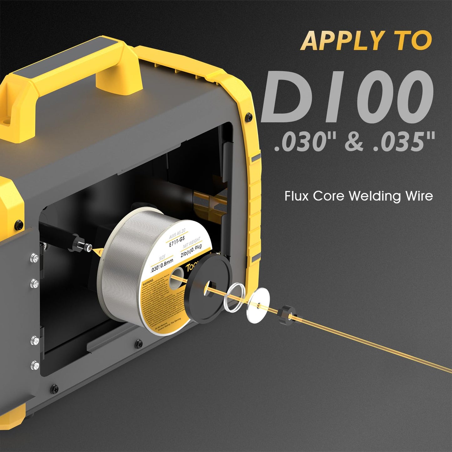 TOOLIOM 135A Gasless Flux Core MIG Welder 110V MIG Welder Flux MIG/Lift TIG/Stick 3 in 1 Welding Machine IGBT DC Inverter with LCD Display