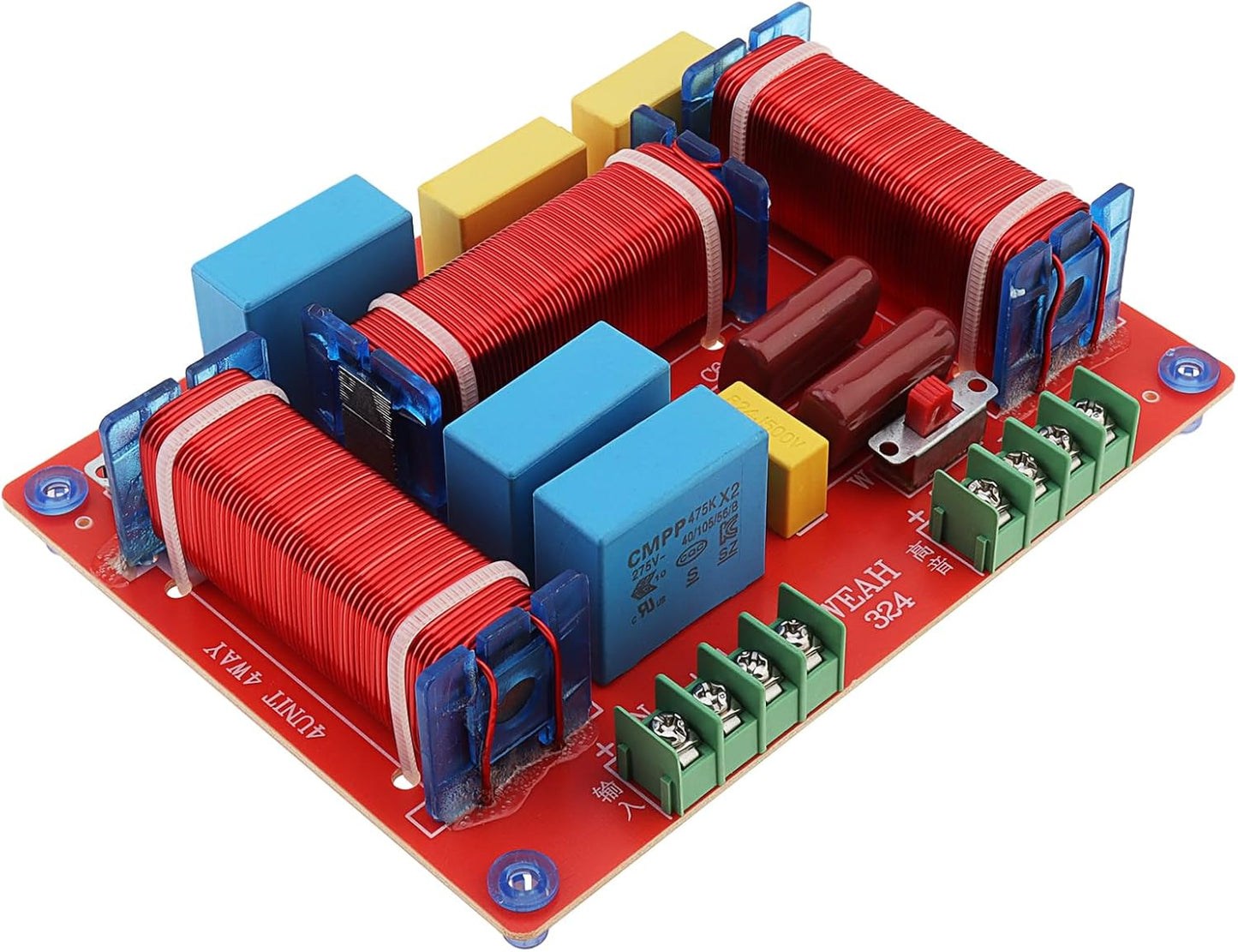 DriSentri 3 400W 4-8 3 Way Crossover, Adjustable Ohm Way One High & Two Low Frequency Divider, HiFi Speaker Crossover