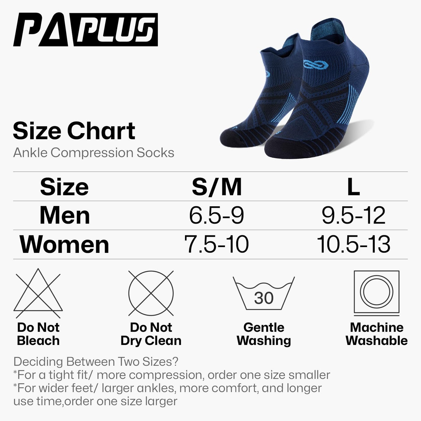 PAPLUS Compression Socks for Men & Women, Low Cut Ankle Running Socks with Arch Support, Plantar Fasciitis Relief for Walking, Cycling, Golf, Travel, Nurses