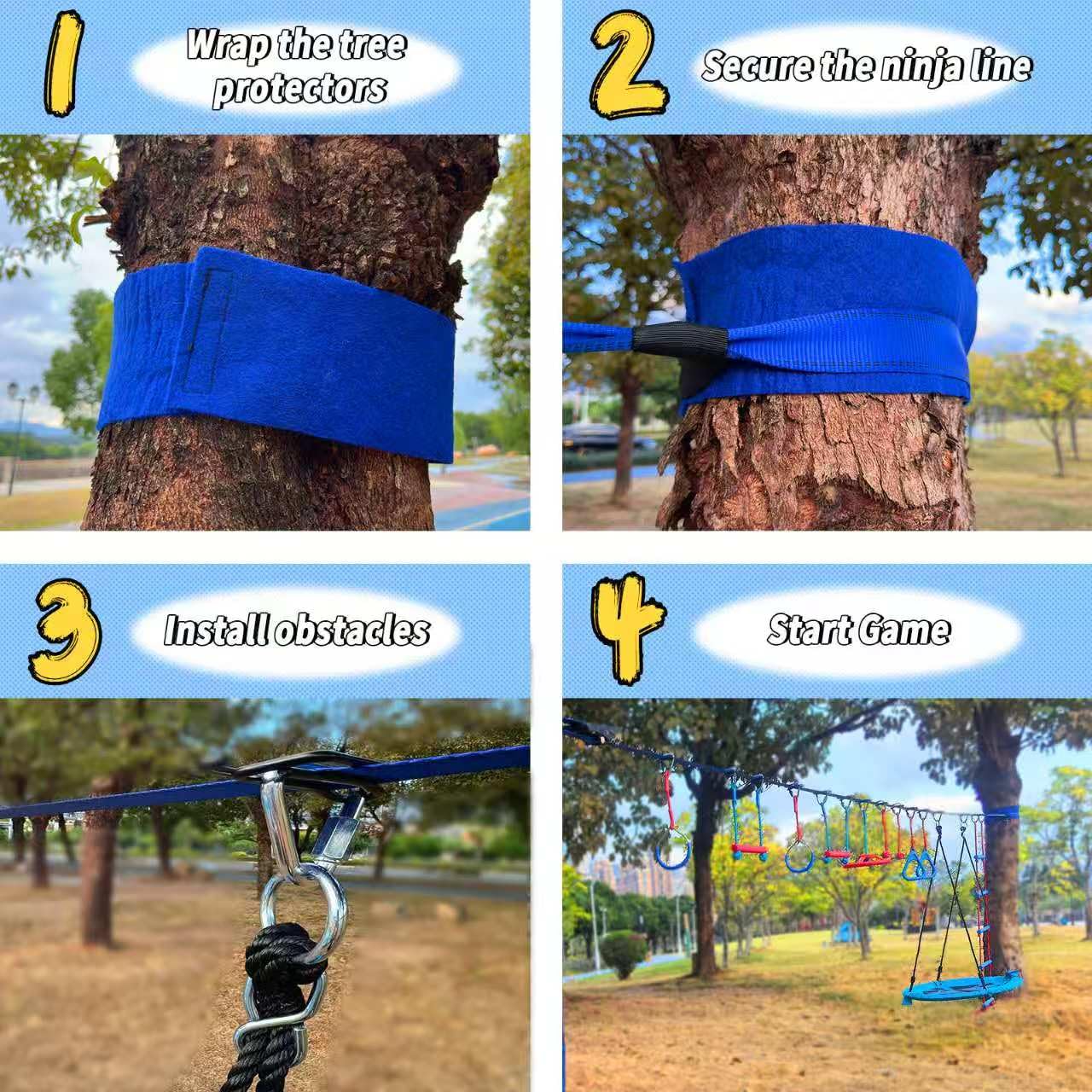 Wavmor 65 FT Ninja Warrior Obstacle Course Swing Set for Kids with 12 Obstacles,Outdoor Playset with Monkey Bars for Backyard