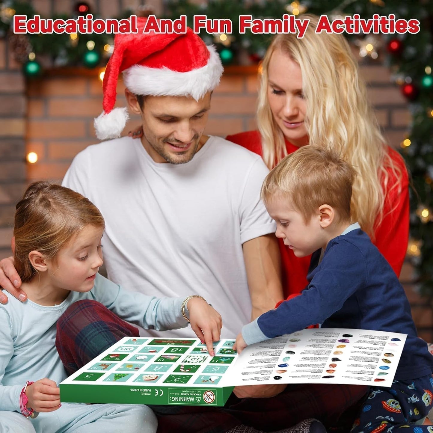 Rock Collection Advent Calendar 2025 - 24 Days of Gemstones & Fossils | Perfect Kids' Birthday Gift