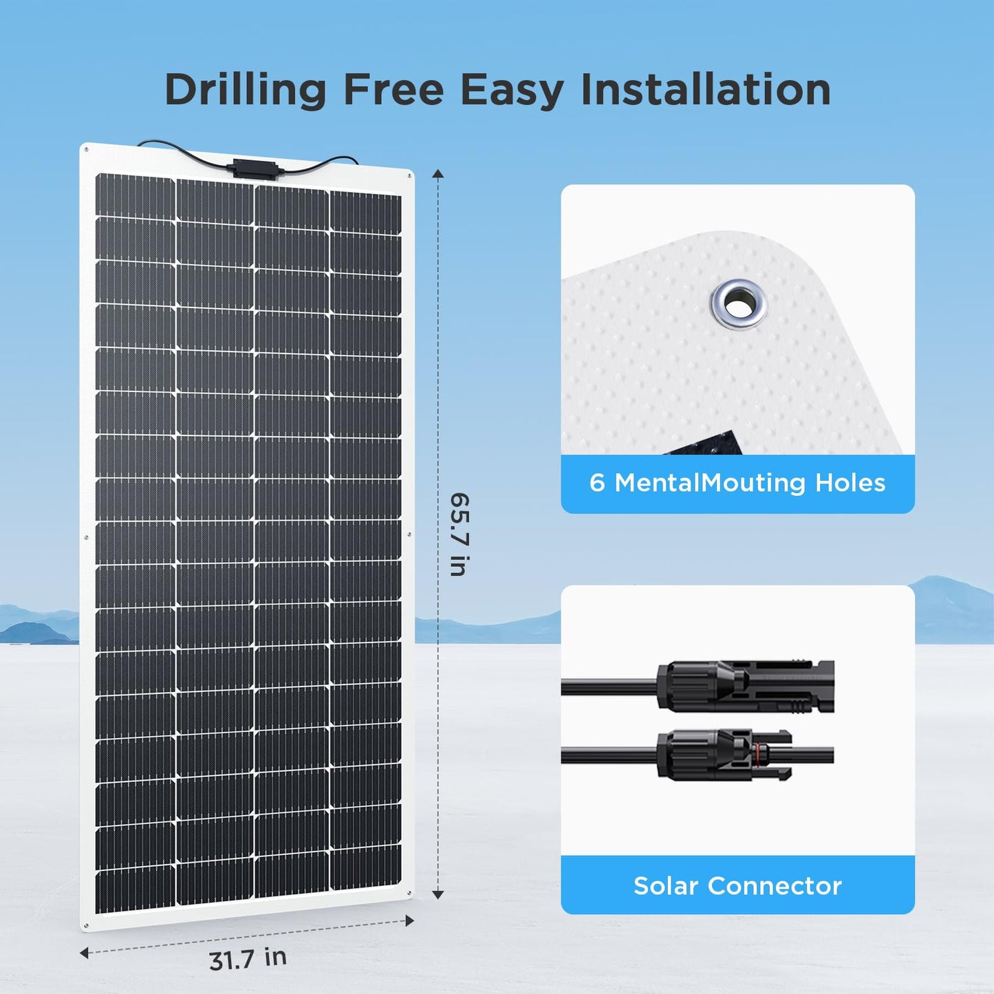 Callsun 400W Flexible Solar Panel Set (2x200W), Cool-Running White Design, Premium ETFE Solar Array, Weatherproof Power Solution for Catamaran, Large RV, and Shed