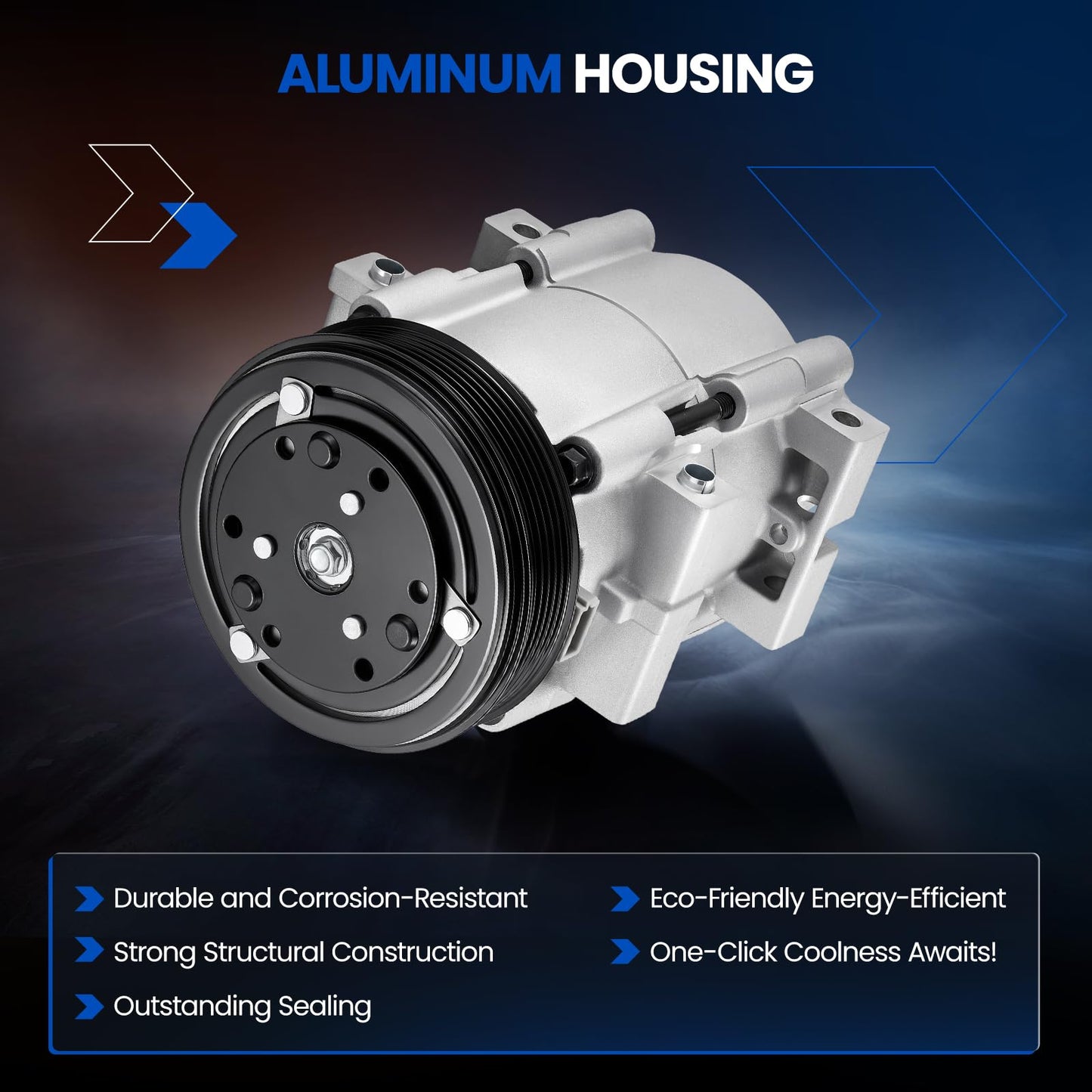SYKRSS 58144 Air Conditioning A/C Compressor with Clutch Compatible with Mazda Tribute 2001-2004 2.0L L4 Gas