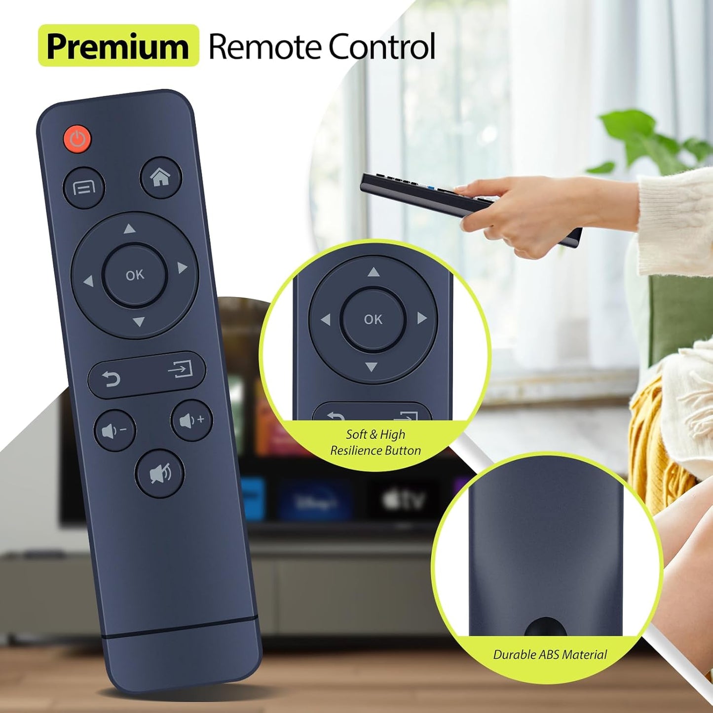 RYQIF GC666 P1, R7 R7A 1080P YG300Plus Replacement Remote Control Inteded for FUDONI Outdoor Movie Projector