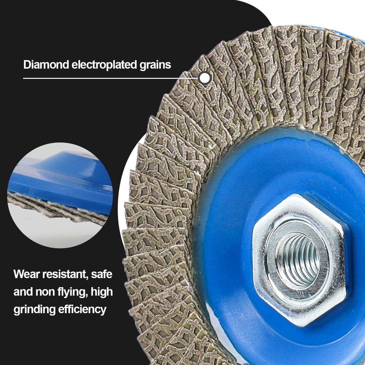 HOMESOM 4.5 Inch Flap Sanding Disc 60/120/200/400 Grit with 5-8/11 Abrasive Grinding Wheel, Flap Wheel for Glass Stone Granite Concrete