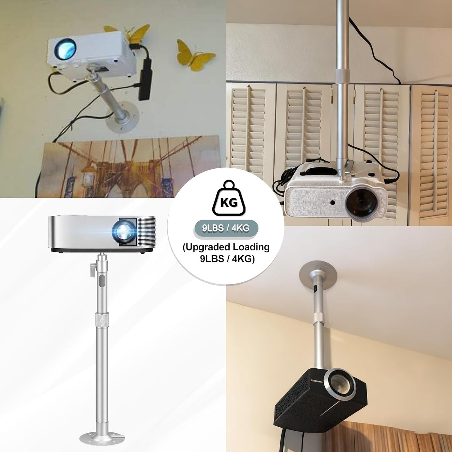 2-Be-Best Mount,14-24in 37-62cm 360 Upgraded Projector / Projector Ceiling Mount Extendable Ceiling Projectors Mounts