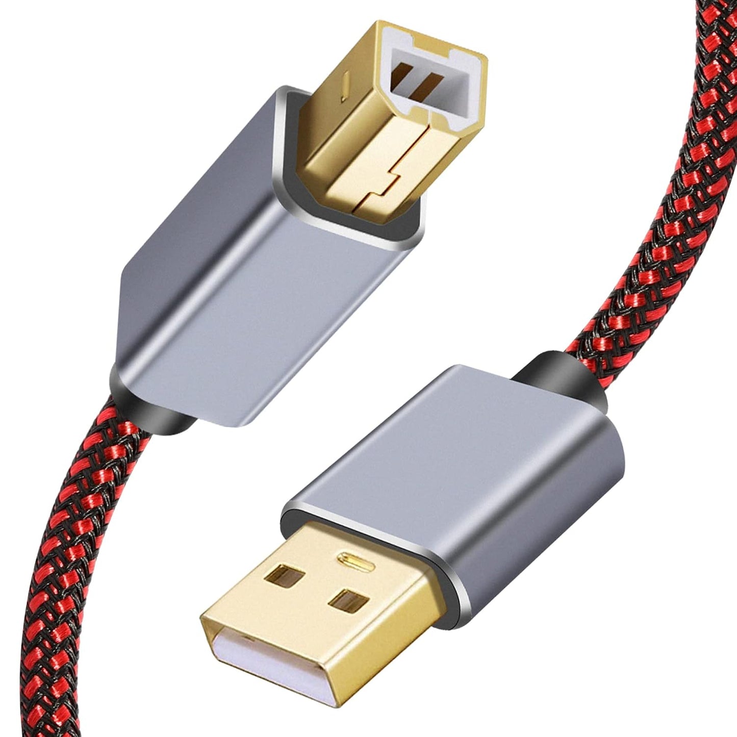 Tiierzon 1.5Ft, USB Printer Cable - Type A Male to B Male, High Speed, Compatible with HP, Canon, Dell, Lexmark, Xerox