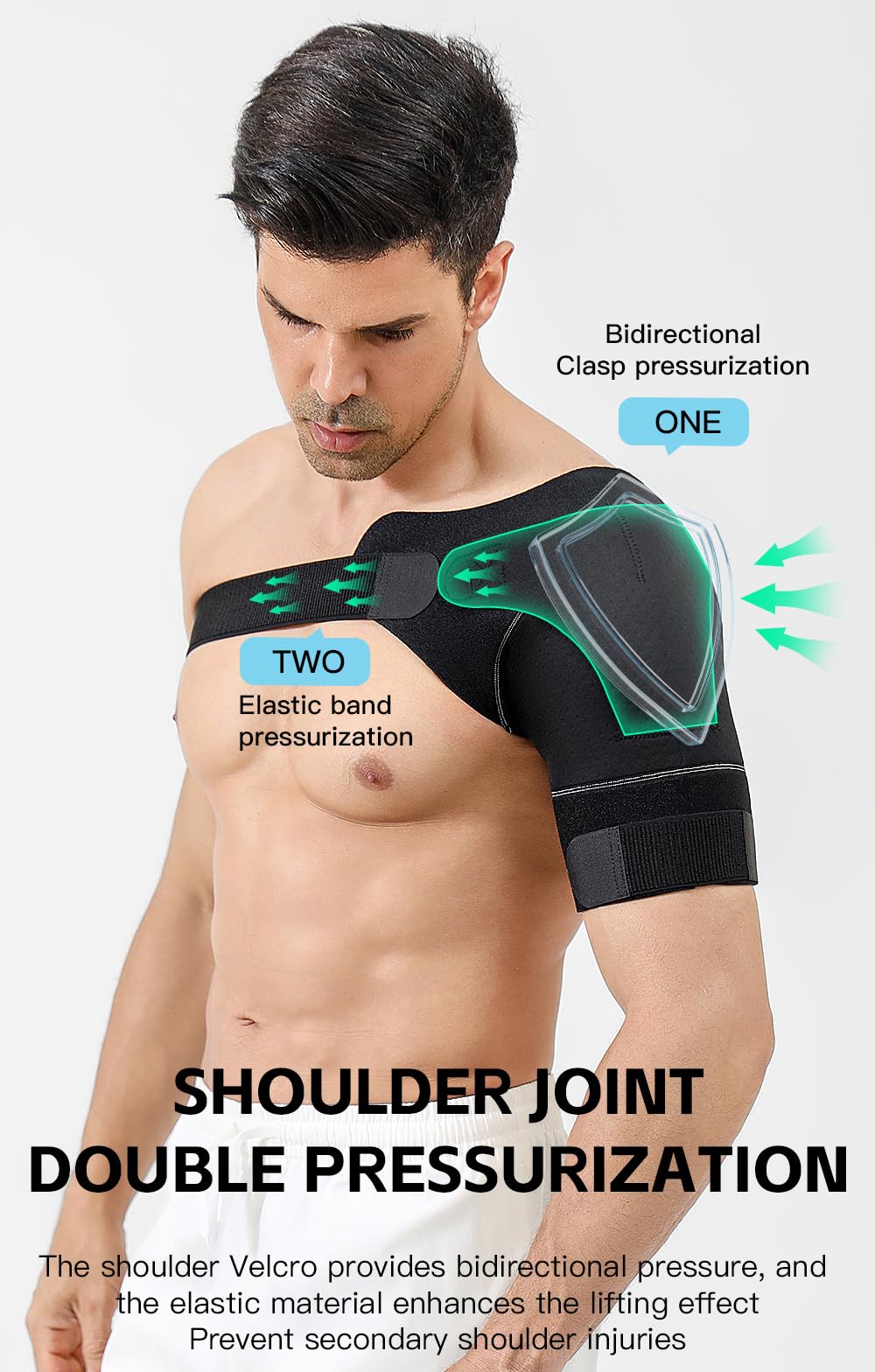 SUJAYU Shoulder Brace for Men Women, Adjustable Arm Sling Shoulder Immobilizer Arm Cuff Pads, Shoulder Support Brace Pain Relief Compression Sleeve for Arm