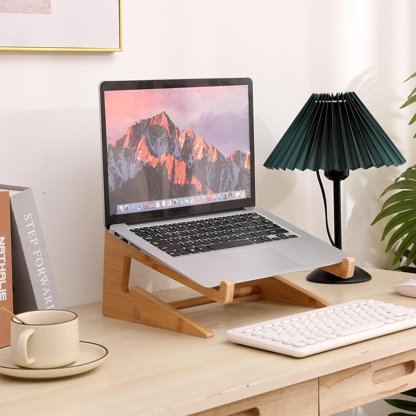 YOCAHAOY 13-18.6in pro/HP/Pixelbook/Lenovo,More Wooden Laptop Stand Vertical Laptop for Bamboo Stand for Desk,Laptop