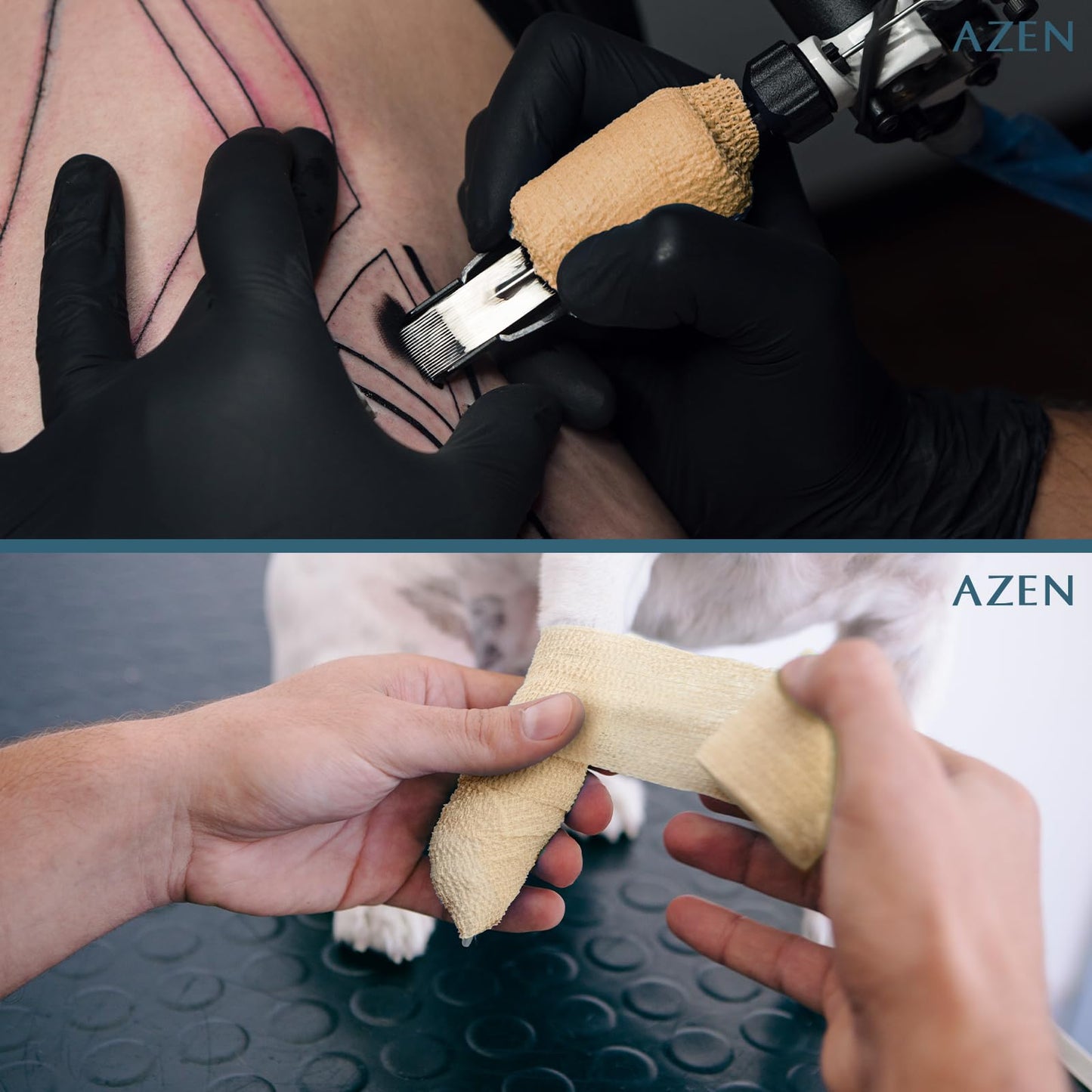 AZEN 8 Pack Self Adhesive Bandage Wrap, Elastic Cohesive Bandage Wrap, Skin Color Athletic Tape, Vet Wrap, Ankle Tape
