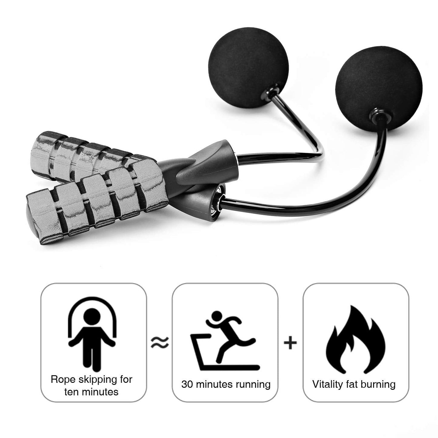 APLUGTEK Jump Rope, Training Ropeless Skipping Rope for Fitness, Adjustable Weighted Cordless Jump Rope for Men and Women