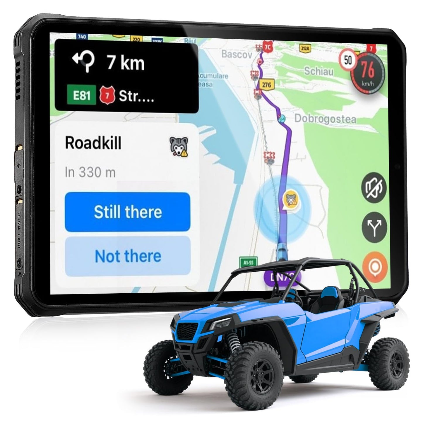 MUNBYN Rugged Tablet Android 14 ILT03, 8.68" GPS Tablet for UTV, 33W Fast Charging, IP68 Waterproof, 8000mAh Lasts 11 Hours, 32MP+48MP Dual Camera, 8GB+128GB, 4G LTE for Offroad, Drone, 2Y Protection