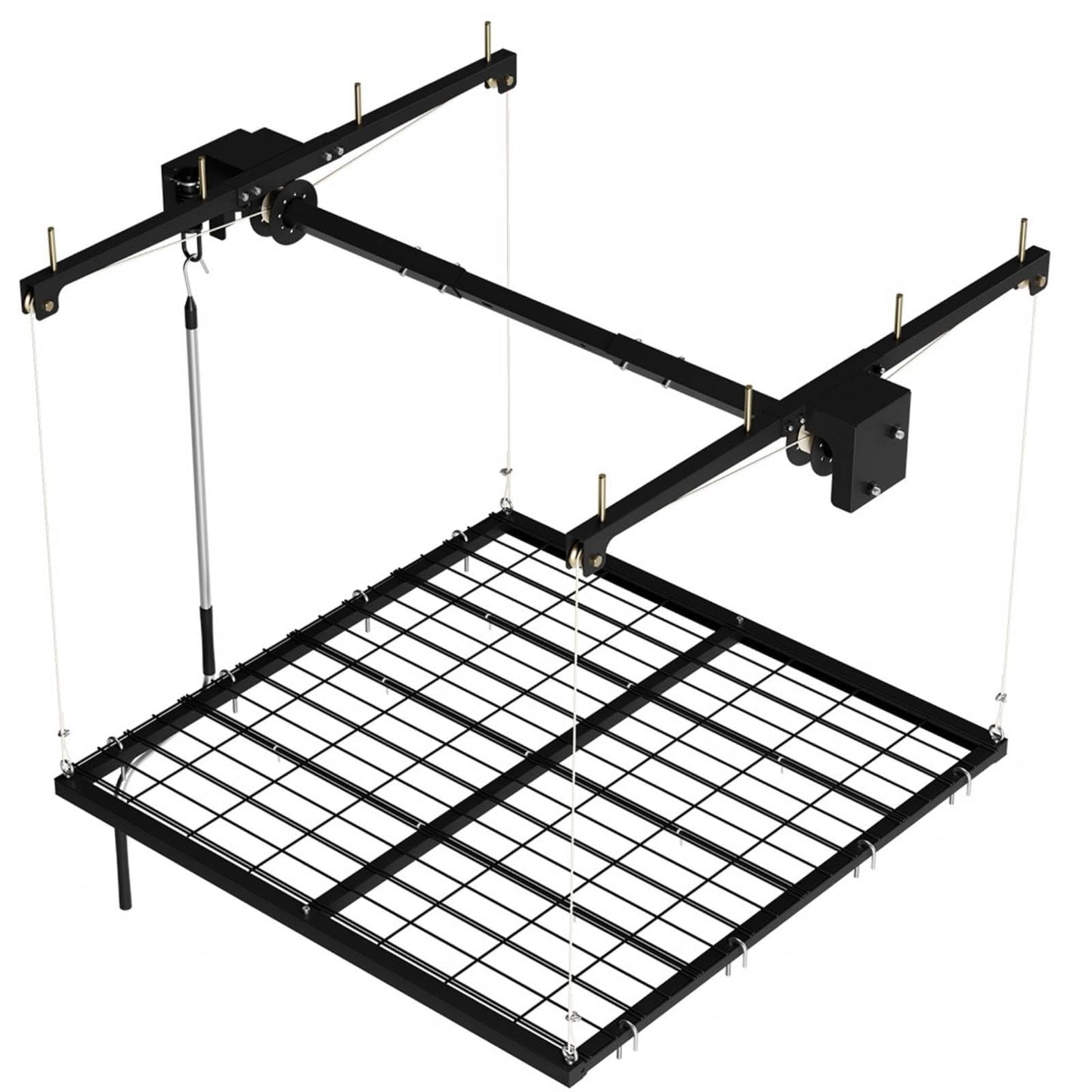 Patikuin Garage Ceiling Storage Rack,Storage Elevator for Garage,4x4 ft Overhead Lift Storage with 350 Lb Capacity,Smooth Crank System, Space-Saving Design for Garage Organization