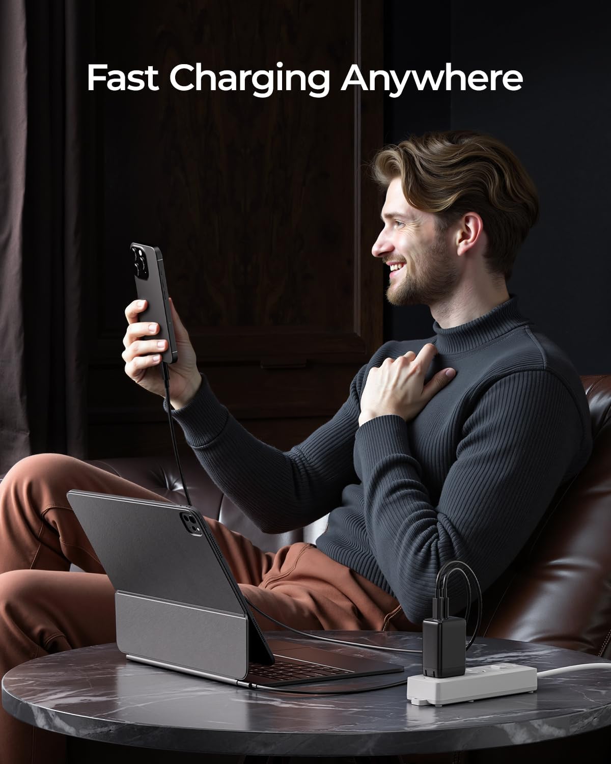 wegear 67W 3-Port 16/15/Pro, S25/S24, Note20, USB C Charger, GaN Fast Charging Block with Foldable Plug, Compatible