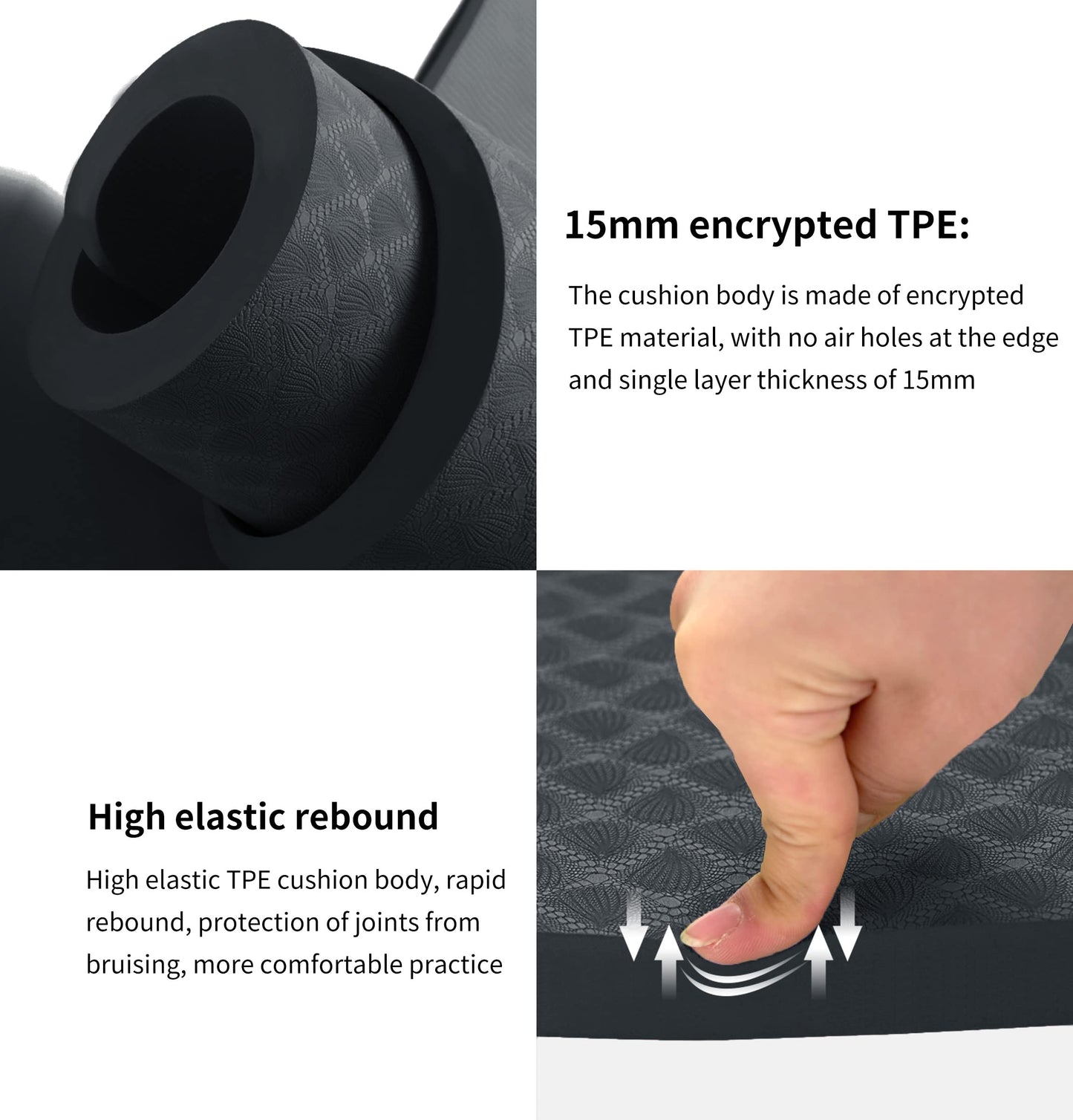 nuveti Large Exercise Mat - 15mm/20mm/30mm Thick Yoga Mat | Workout Mat for Fitness, Yoga, Pilates, Stretching & Floor Exercises for Women & Men with Free Carrying Bag