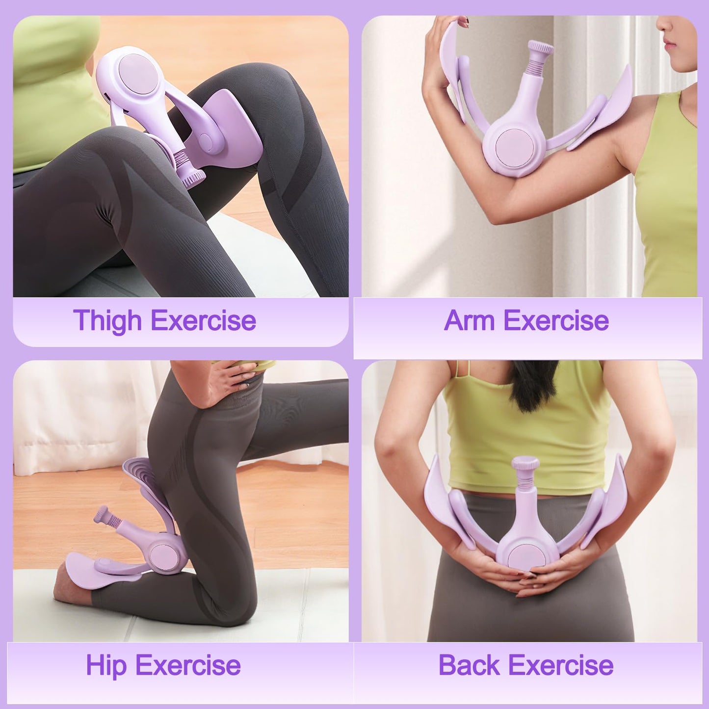 CYFIE Thigh Trainer Hip & Pelvic Floor Exerciser, Leg Strength Workout Equipment for Women, Adjustable Inner Thigh Exerciser Kegel Trainer for Home Gym with 2PCS Band