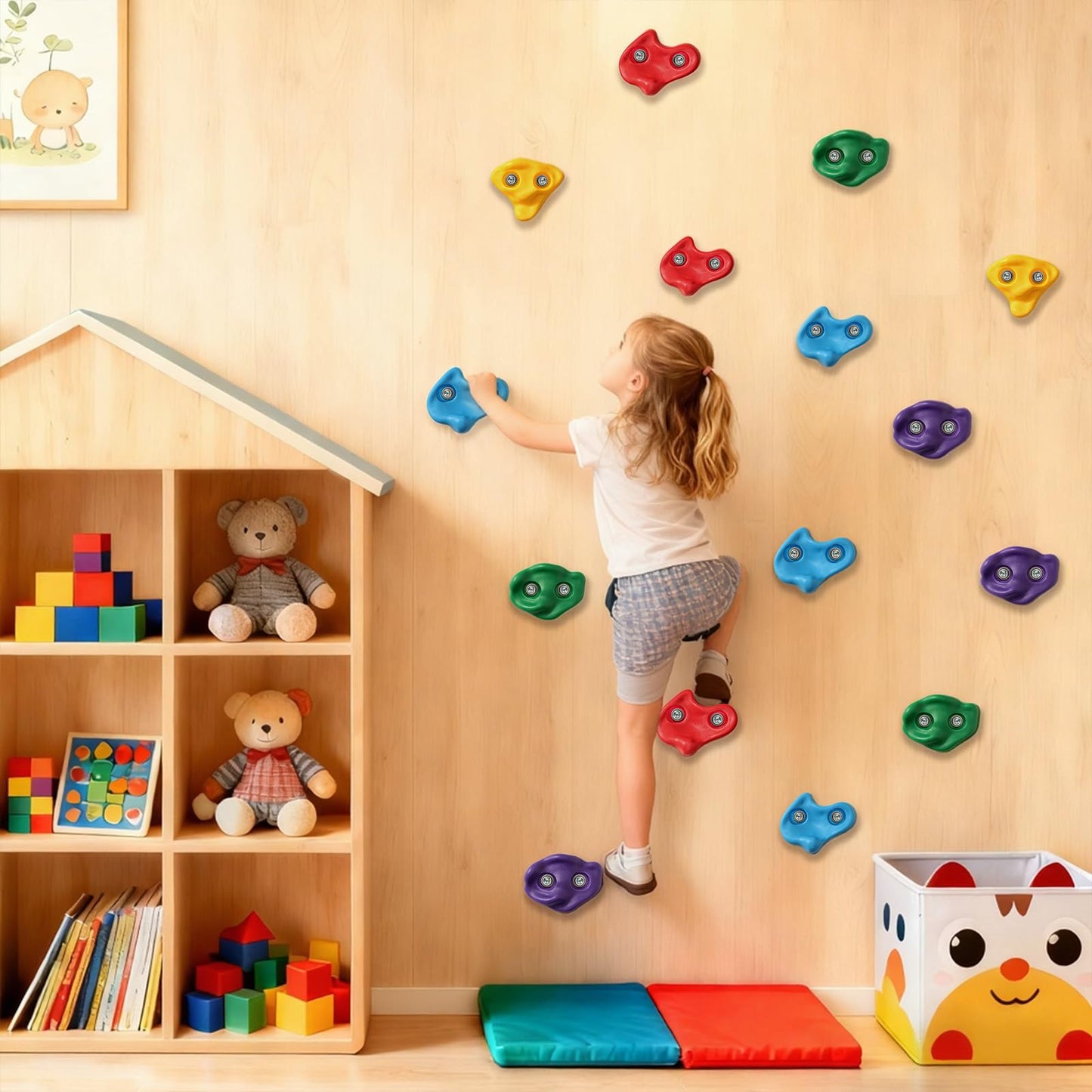 SREHRLY 30 PCS Rock Climbing Holds for Kids,Adult Rock Wall Holds Large Climbing Rock Wall Grips for Indoor and Outdoor Playground Play Set with Hardware