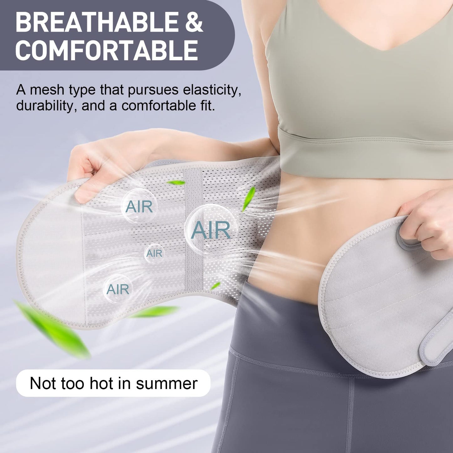EGJoey Breathable Back Brace for Women & Men - Comfortable Lower Back Pain Relief & Posture Corrector Support Belt to Relieve Pain and Improve Posture（Gray,XXX-Large）