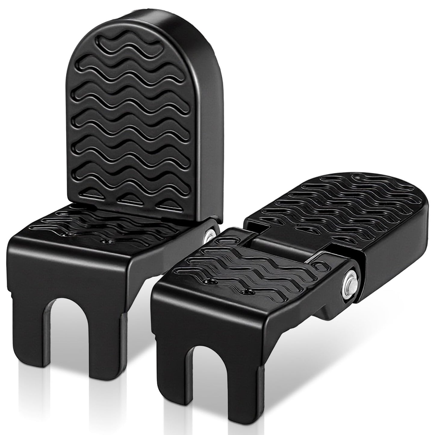 Afcabakila 2Pcs Aluminum Alloy Foot Pegs for E-Bike & Mountain Bike, 4.3 x 1.8 Inch Non-Slip Passenger Peg for Road Bike & BMX Accessories, Folding Rear Pedals, Durable, Space-Saving