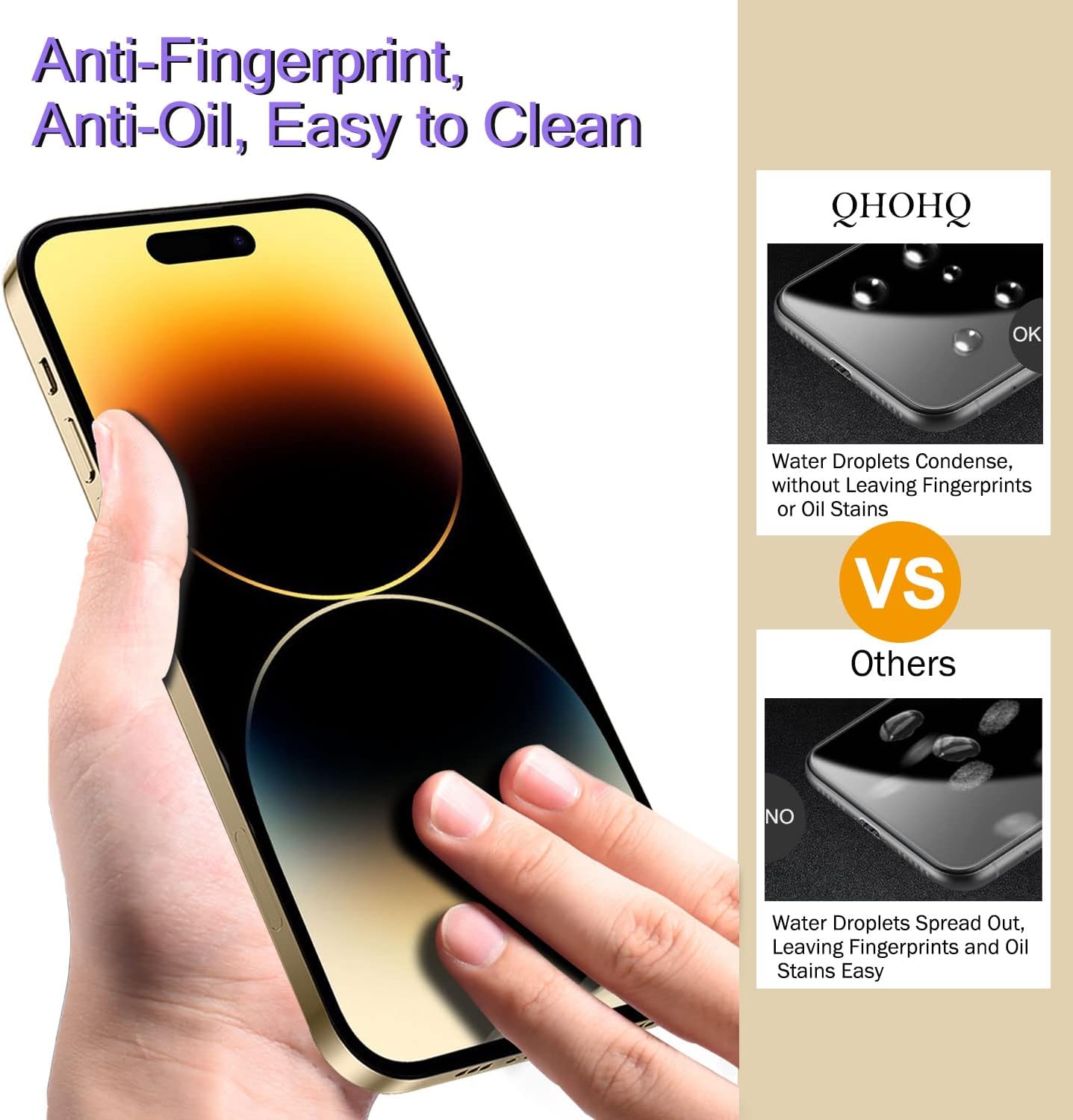 3 Pack 14 6.1 Inch 3 Pack 9H QHOHQ Screen Protector for iPhone Pro with Tempered Glass Camera Lens Protector, Ultra HD