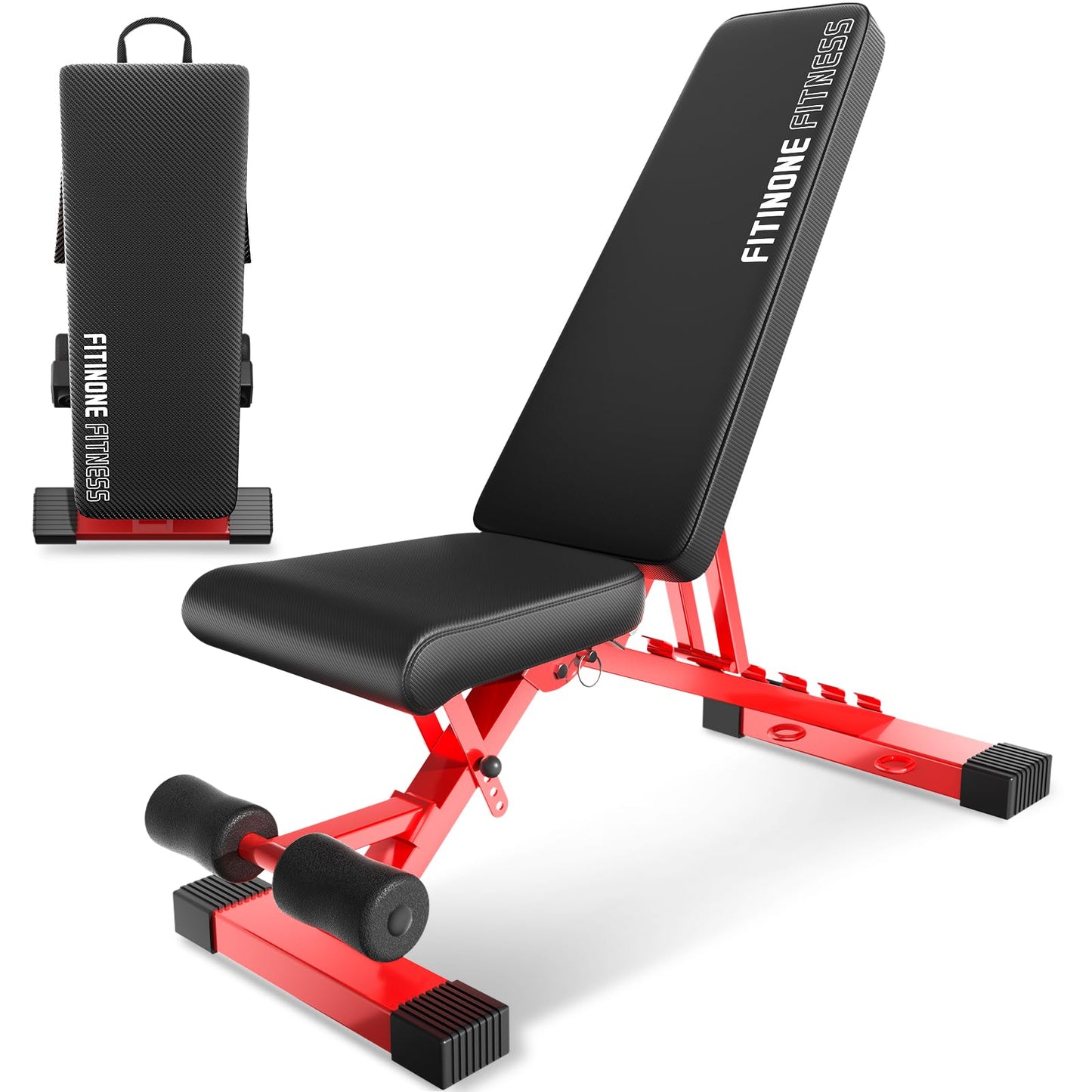 FitinOne Adjustable Weight Bench, 800LBS Foldable Workout Bench for Home Gym, Incline Decline Flat Bench Press with Quick Folding & Fast Adjustment