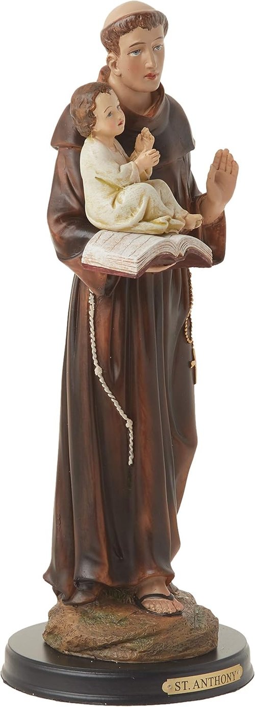 George S. Chen Imports Saint Anthony Holy Figurine - 12" Religious Statue Decor