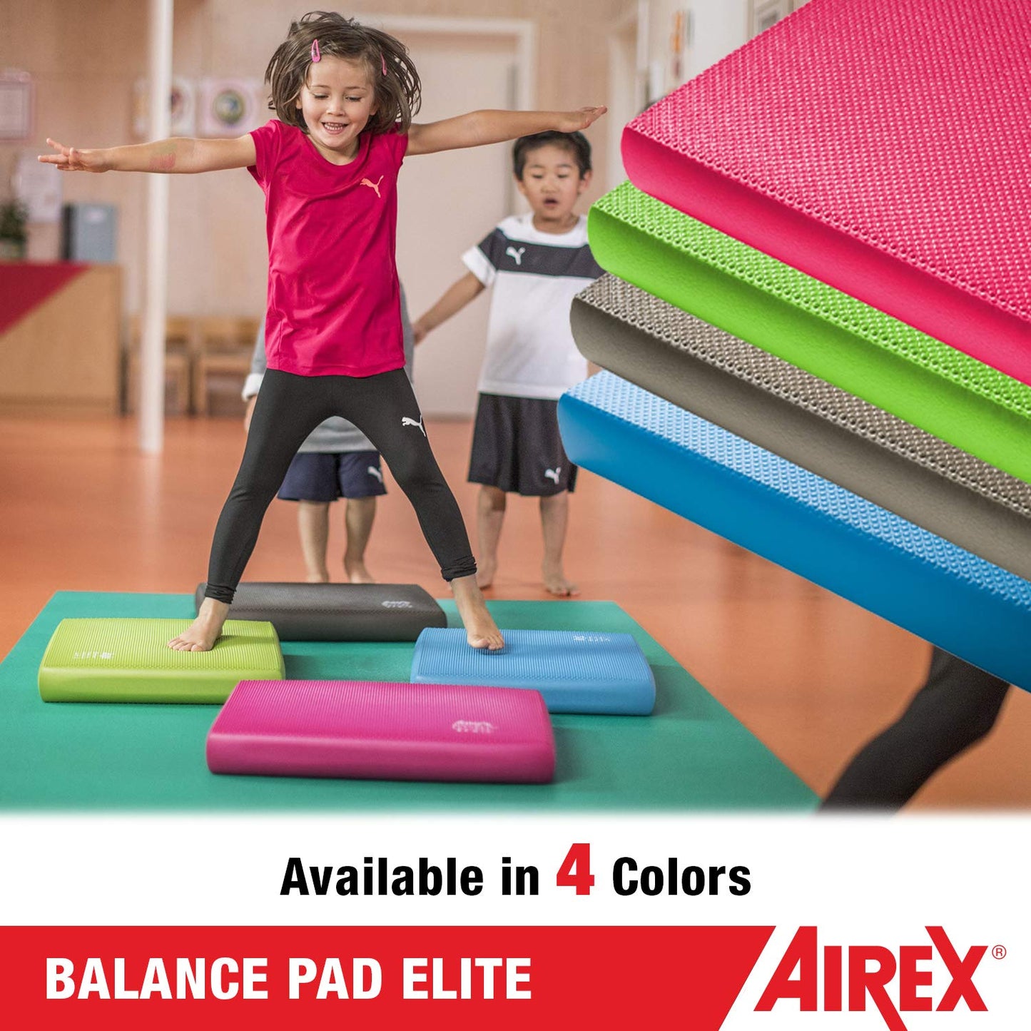 Airex Balance Pad - Exercise Foam Pad Physical Therapy, Workout, Plank, Yoga, Pilates, Stretching, Balancing Stability Mat, Kneeling Cushion, Mobility Strength Trainer for Knee, Ankle - Elite, Blue