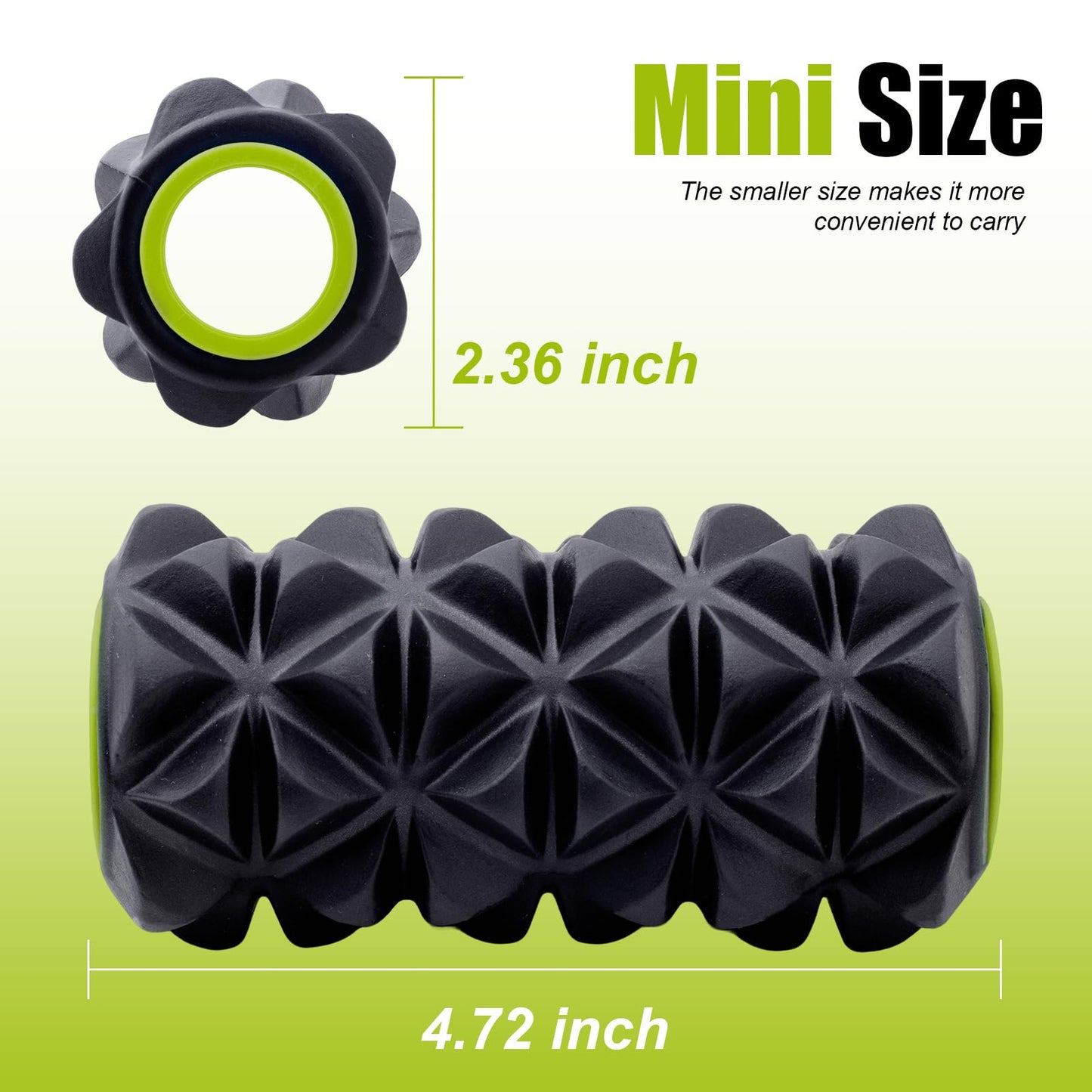 Back Roller Wheel - 5 Pack Yoga Foam Roller for Physical Therapy & Back Stretcher, Deep Tissue Massage for Pain Relief & Stretching | Green.