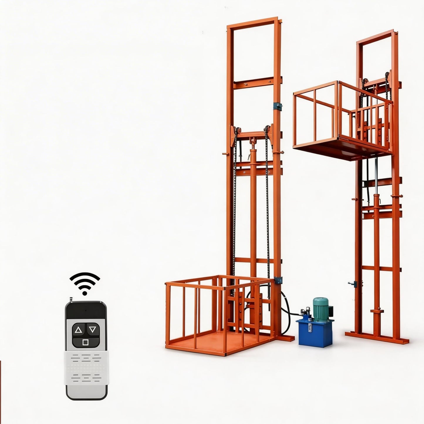 Home Elevator Lift System Dumbwaiter Elevator Home Factory Warehouse Wall Mounted Freight Elevator, 9.8 Ft Electric Hydraulic Lift Platform Table 2200lbs