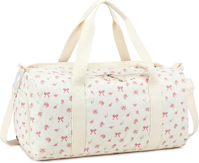 Duffle Bag for Gym Sports Women Girls Workout Travel Bag Weekender with Shoe Compartment and Wet Pocket